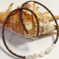 Perlenkette Damen Süßwasserperlen Halskette Bild 2