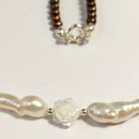 Perlenkette Damen Süßwasserperlen Halskette Bild 3