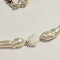 Perlenkette Damen Süßwasserperlen Halskette Bild 4