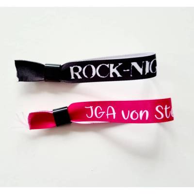 Einlassband/Festivalband/Partyband aus 100 % Satin mit Verschlußplombe