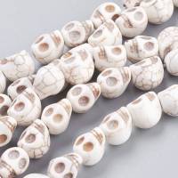 35 naturweiße Totenkopf Perlen SCHÄDEL 10 x 8 mm SKULL BEIGE Bild 1
