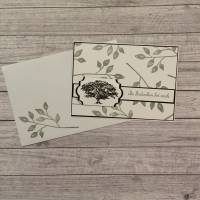 Kondolenz, Trauerkarte / Beileidskarte mit einem Baum & Blätter,  „In Gedanken bei euch“, Handarbeit, Stampin’Up Bild 1
