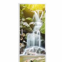 selbstklebendes Türbild - Wasserfall 0,9 x 2 m (16,66 €/m²) - Türtapete Türposter Klebefolie Dekorfolie Bild 1
