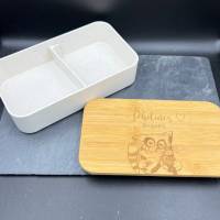 Lunchbox Uno, Brotbox für die Einschulung, Schulanfang, Ausflüge mit und Trenneinsatz Elastikband Bild 5