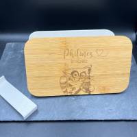 Lunchbox Uno, Brotbox für die Einschulung, Schulanfang, Ausflüge mit und Trenneinsatz Elastikband Bild 6
