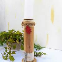 Kerzenhalter Holz rustikal Herbst #4 Bild 1