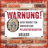 Hundeschild WARNUNG! mit Briard, wetterbeständiges Warnschild Bild 2