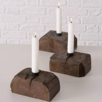 Kerzenleuchter Holz rustikal Bild 4
