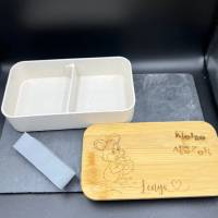 Lunchbox Uno, Brotbox für die Einschulung, Schulanfang, Ausflüge mit und Trenneinsatz Elastikband Bild 4