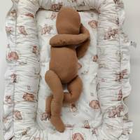 Babynestchen mit Schurwollfüllung ️ nach deinen Wünschen ️ Liegefläche 40x70cm ️ Geschenk zur Geburt ️ Wickelauflage Bild 1