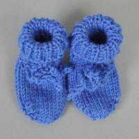 Babysocken Babyschuhe blau Wolle 0-3 Monate Bild 1