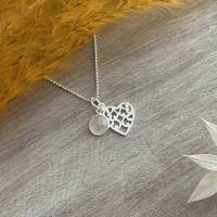 Silberkette mit Herz & Rosenquarz Anhänger Bild 10