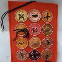 Hülle Case Etui Tasche für E-Book-Reader aus Filz und Nespresso-Kapseln-Knöpfen   *orangecap* orange Bild 1