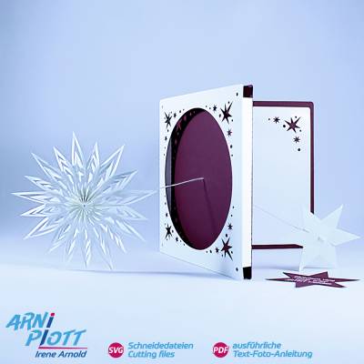 Plotterdatei – Besondere Weihnachtskarte mit entnehmbarem Stern, Weihnachtsdekoration, Tisch-/Platzkarte, Deko, Geschenk