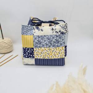 Projekttasche für 300-400g Wolle, Strickprojektbeutel, Komebukuro Bag, Japanische Reistasche Bild 2
