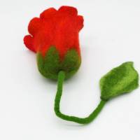 Schlüsseltasche türkis - Blume aus Filz, handgearbeitete Schlüsselblume für Blumenfreunde, Filzblüte für Gartenliebhaber Bild 9
