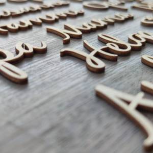 Personalisierte Platzkarte Holz | Namensschild | Holzschriftzug Name | Gastgeschenk für Hochzeiten, Taufen, Geburtstage Bild 3