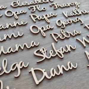 Personalisierte Platzkarte Holz | Namensschild | Holzschriftzug Name | Gastgeschenk für Hochzeiten, Taufen, Geburtstage Bild 6