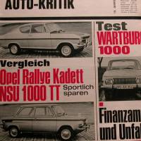 mot Auto-Kritik  Nr.6      11.3.  1967  -   Test  Wartburg 1000 - Opel Rally Kadett - NSU 1000 TT Bild 1