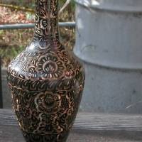 Dekorative Metall-Vase aus den 80er Jahre Bild 2