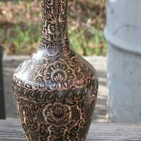 Dekorative Metall-Vase aus den 80er Jahre Bild 3