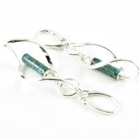 Ohrhänger, Spirale mit Türkis, 925er Silber, große Ohrringe, Spiralohrringe, Edelsteineohrringe, blau-grün, Geschenk Bild 4
