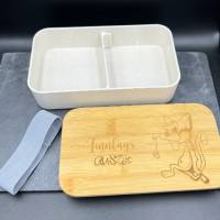 Lunchbox Uno, Brotbox für die Einschulung, Schulanfang, Ausflüge mit und Trenneinsatz Elastikband Bild 3