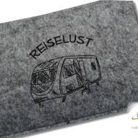 Reiseetui Familienetui *Camper / Wohnmobil* für Reiseunterlagen - personalisierbar mit Namen - grau-meliert Bild 2
