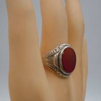 835 Silber Ring mit rotem Karneol aus den 40er Jahren RG 65 Bild 6