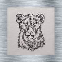 Stickdatei Löwin mal anders gekritzelt  - 13 x 18 Rahmen - Afrika Tiere, Wüstentiere, Steppentier Stickmotive Bild 1