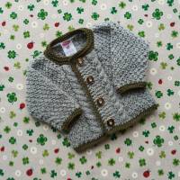 Trachtenjacke für Junge grau grün Strickjacke Pullover Trachtenhose Janker Taufkleidung Geschenk Babykleidung Bild 1