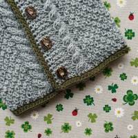 Trachtenjacke für Junge grau grün Strickjacke Pullover Trachtenhose Janker Taufkleidung Geschenk Babykleidung Bild 5