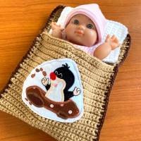 Puppenbettchen - Schlafsack für Puppen ca. 20 cm   Kleiner Maulwurf Bild 2