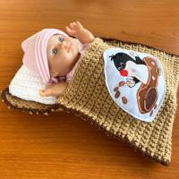 Puppenbettchen - Schlafsack für Puppen ca. 20 cm   Kleiner Maulwurf Bild 4