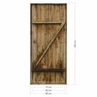 selbstklebendes Türbild - Holztür 0,9 x 2 m (16,66 €/m²) - Türtapete Türposter Klebefolie Dekorfolie Bild 2