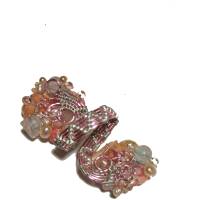 Ring pastell rosa handmade Rosenquarz Koralle Perlen und Glas funkelnd wirework Spiralring boho Bild 5