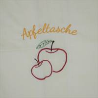 Apfeltasche "Roter Apfel" - Baumwollbeutel mit Stickerei-Motiv und Schrifzug Bild 3