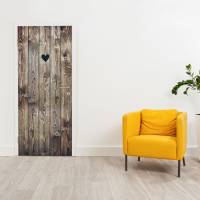 selbstklebendes Türbild - Holztür Herz 0,9 x 2 m (16,66 €/m²) - Türtapete Türposter Klebefolie Dekorfolie Bild 3