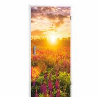 selbstklebendes Türbild - Blumenwiese 0,9 x 2 m (16,66 €/m²) - Türtapete Türposter Klebefolie Dekorfolie Bild 1