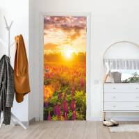 selbstklebendes Türbild - Blumenwiese 0,9 x 2 m (16,66 €/m²) - Türtapete Türposter Klebefolie Dekorfolie Bild 3
