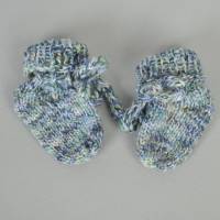 Babysocken Babyschuhe blau-grün meliert  0-3 Monate Bild 5