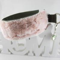 Windhundhalsband "Flamingo" Hundehalsband Halsband mit Zugstopp oder Klickverschluss gepolstert Kunstleder Bild 1