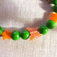 Kinderarmband Schmetterlinge und Sternchen in orange-grün von Hobbyhaus Bild 6