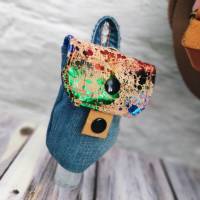 Desinfektionsmittel Anhänger Handgeltasche KORK Multicolor Metallic-Effekt | für 50ml + 100ml Flaschen | RÄUBERKIND Bild 2