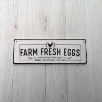 Farm Fresh Eggs Farmhouse Landhaus Hühner Country Küche Holzschild im Shabby Stil Spruchtafel Bild 10