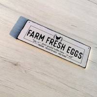 Farm Fresh Eggs Farmhouse Landhaus Hühner Country Küche Holzschild im Shabby Stil Spruchtafel Bild 2