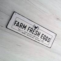 Farm Fresh Eggs Farmhouse Landhaus Hühner Country Küche Holzschild im Shabby Stil Spruchtafel Bild 9