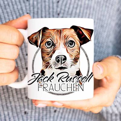Hunde-Tasse JACK RUSSELL FRAUCHEN mit Hunderasse im Cartoon-Stil┊tolle Geschenkidee für Hundebesitzer