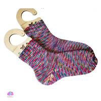 Socken Größe 38/39, Merinosocken, handgestrickt, handgefärbt, plastikfrei, Farbe: "Lebensfreude" Bild 1