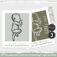 Personalisiertes Geschenk zur Geburt • Baby Poster • DIY • Druckbar | 3 | 1002 Bild 1